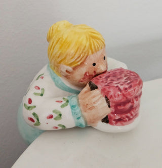 Vintage Lotus Chubbies "Let's Eat Cake" Ceramic Footed Plate