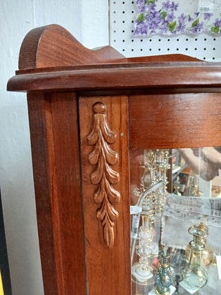 Queen Anne Style Corner Curio Cabinet