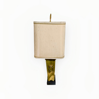 Etched Brass Table Lamp with Shade