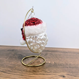 5.25" Glass Santa Head Ornament