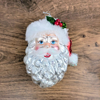 5.25" Glass Santa Head Ornament