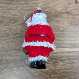 5.5" Glass Santa Ornament