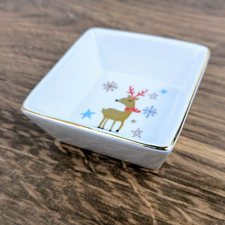 3" x 3" Reindeer Square Dish for Dips and Sweets