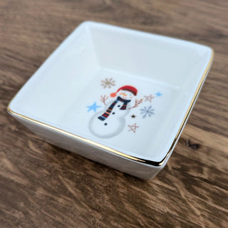 3" x 3" Snowman Square Dish for Dips and Sweets