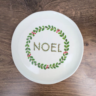 Noel Whimsical Botanical Appetizer Plate, Melamine 7"