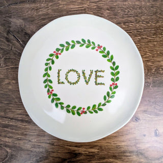 Love Whimsical Botanical Appetizer Plate, Melamine 7"