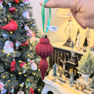 Red Glitter Ornament - 5" L