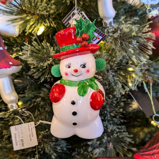 5.5" Glass Snowman Ornament