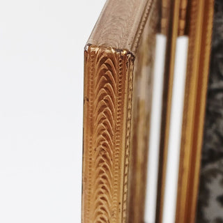 Dual 5x7 Gold Metal Picture Frame Portrait Standing Tabletop