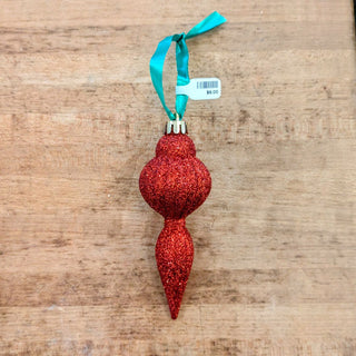 Red Glitter Ornament - 5" L