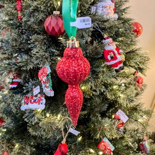 Red Glitter Ornament - 5" L