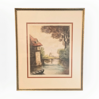 Charlot Colored Etching "Mill on Sambre #2", signed