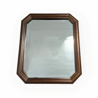 Beveled Mirror in Wood Frame