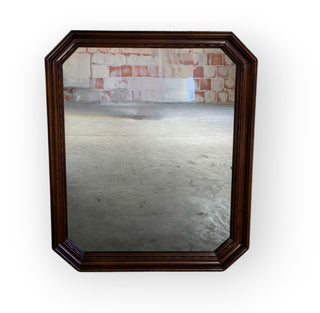 Large Wood Frame Mirror with Beveled Corners