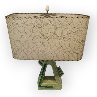 MCM Green Ceramic Lamp with Shade