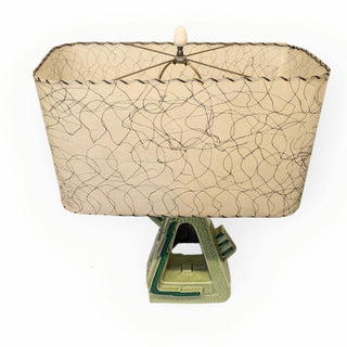 MCM Green Ceramic Lamp with Shade