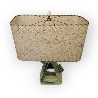 MCM Green Ceramic Lamp with Shade