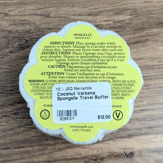 Coconut Verbena Spongelle Travel Buffer Price is Firm