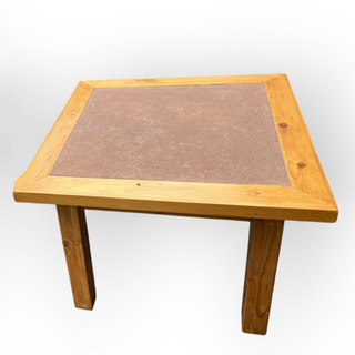 Wood End Table with Tile Top