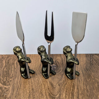 Cheese Knives with Dog Stands – A Delightful Touch for Entertaining (Set of 3)