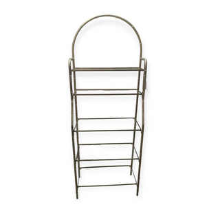 5 Shelf Glass and Metal Etagere 25wx14dx67h