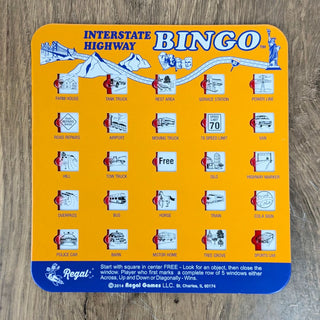 Interstate Highway Bingo Card with Sliders - Orange