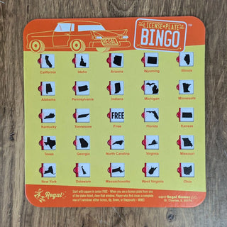 License Plate Travel Bingo Card - Orange