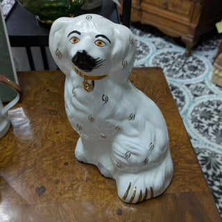 1950s Staffordshire Beswick White King Charles Spaniel Right Facing