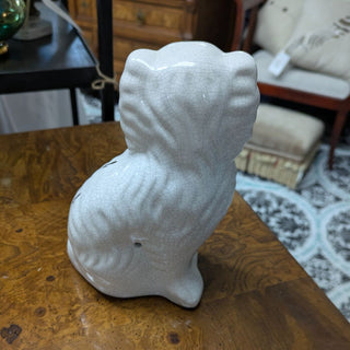 Vtg Staffordshire White Spaniel Mantle Dog 6.5