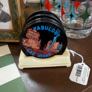 Vintage Fabulous Las Vegas Coaster Set of 7 in Holder
