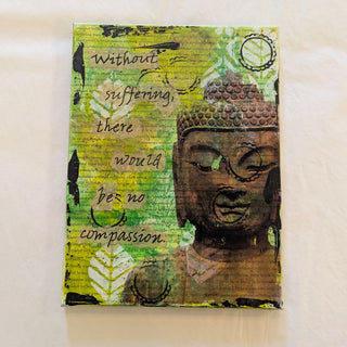 Buddhist Collage, Original Art by S. Tinberg, 9Wx1Dx 12H