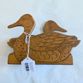 Etched Wooden Duck Napkin/Mail Holder