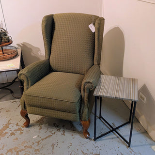 Striped Top Modern Parsons Table with Metal Base 14Wx14Dx22H