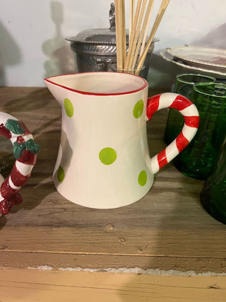 Christmas Polka Dot Pitcher