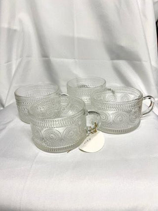 Set of 4 Large Clear Mugs
