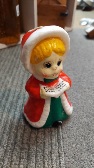 Vintage Christmas caroler candle