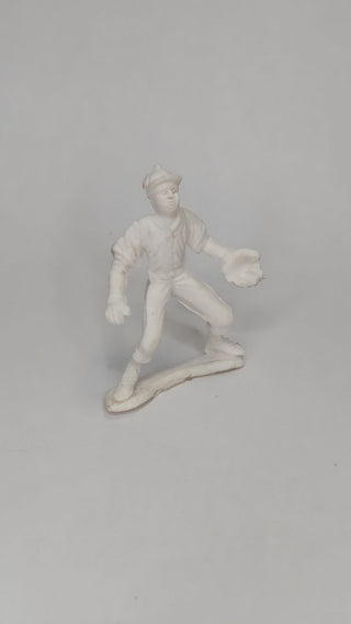 1950s Baseball Player by Marx made in Hong Kong White plastic