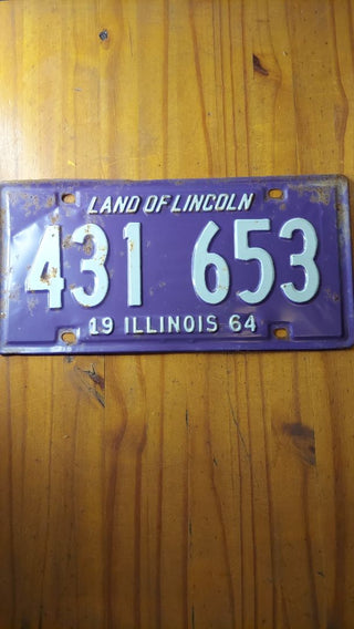 1964 Purple Illinois License Plate