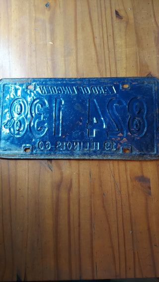 1960 Blue and Orange Illinois License Plate