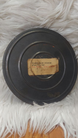 1955 label - 8mm Empty Metal Movie Reel Canister