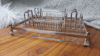 Silver and Acrylic Silverware Buffet Caddy by ONEIDA SILVERSMITHS - (As-Is)