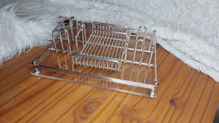 Silver and Acrylic Silverware Buffet Caddy by ONEIDA SILVERSMITHS - (As-Is)