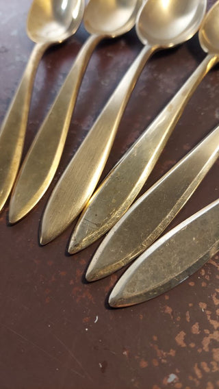 021. 1920s Regal Teaspoon 6 pack (Dirigold, Clover Backstamp) by Dirilyte-Dirigold - Goldware flatware