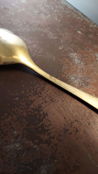 06. 1920s Regal Solid Smooth Casserole Spoon (Dirigold, Clover Backstamp) by Dirilyte-Dirigold - Goldware flatware