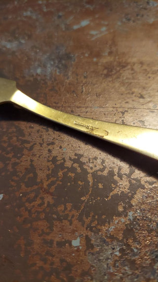 07. 1920s Regal Flat handle Master Butter Knife (Dirigold, Clover Backstamp) by Dirilyte-Dirigold - Goldware flatware