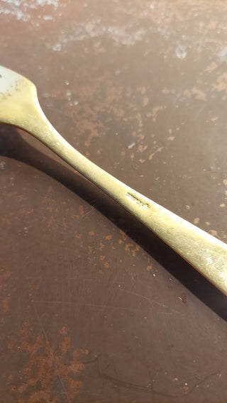 12. 1920s Regal Fork (Dirigold, Clover Backstamp) by Dirilyte-Dirigold - Goldware flatware