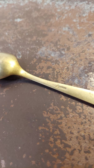 14.AB- 1920s Regal Five O'Clock Teaspoon 5"(A.B.Dirigold Sweden , Clover Backstamp) by Dirilyte-Dirigold - Goldware flatware