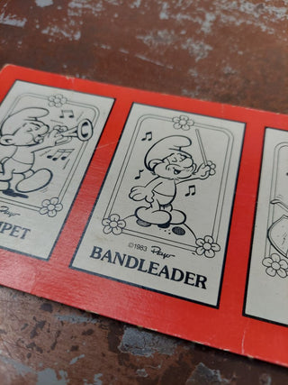 01.) Multi Band SMURF Character card - 1983 PEYO, collectable playing card. AS-IS