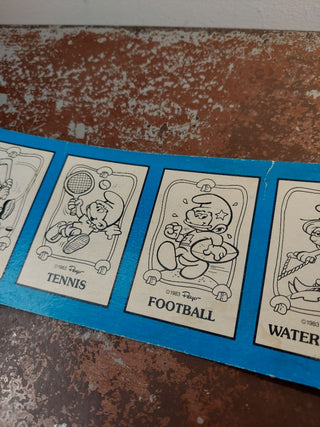 04.) Multi Sport SMURF Character card - 1983 PEYO, collectable playing card. AS-IS