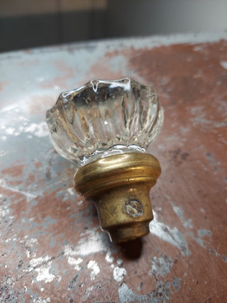Antique 12 point inner rosette clear glass doorknob handle
